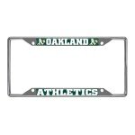 FANMATS 26668 Oakland Athletics Chrome Metal License Plate Frame, Team Colors, 6.25in x 12.25in