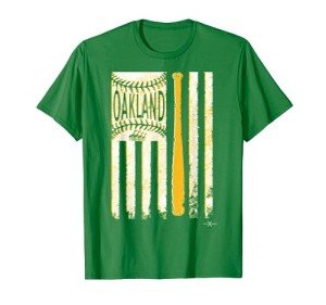 Classic Oakland Baseball Flag | Patriotic Baseball T-Shirt