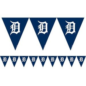 Detroit Tigers Blue & White Pennant Banner - (12 ft) 1 Count - Perfect For Game Day Parties & Events