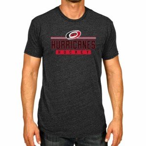Wright & Ditson Adult NHL Heather Charcoal True Fan Hockey T-Shirt - Tagless Cotton Polyester Blend - Ultimate Comfort (Carolina Hurricanes - Charcoal, Medium)