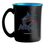 MLB Large 15oz Two Toned Cafe Mug with Team Logo and Inner Color (Miami Marlins)