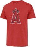 MLB Men's Distressed Imprint Match Team Color Primary Logo Word Mark T-Shirt (Los Angeles Angels Red, Large)