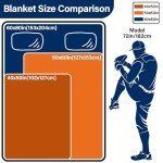 KLFELK Houston Blanket, Baseball Gifts for Men Women, Baseball Merch Fans Coach Gifts 60"x50" Flannel Sports Blankets and Throws for Birthday Game Day.