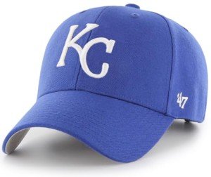 47 Brand MLB Team Color Primary Logo MVP Adjustable Structure Baseball Cap Hat, Adult One Size Fits All - Kansas City Royals Royal Blue