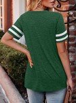 Angerella Short Sleeve Tops for Women Summer Casual V Neck Tshirts Shirts Plus Size Green T Shirt XXL