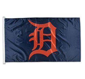 WinCraft MLB Assorted Teams 3' X 5' Baseball Sticthes Flag with D-Rings (3' X 5', Detroit Tigers)