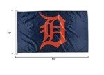 WinCraft MLB Assorted Teams 3' X 5' Baseball Sticthes Flag with D-Rings (3' X 5', Detroit Tigers)