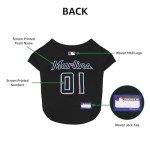 Official MLB Miami Marlins Pet Jersey for Dogs & Cats, Size X-Large - Stylish Baseball Jersey for Your Furry Fan- Show Off Team Spirit with The Perfect Fan Apparel Gear for Pet, Dog & Cat