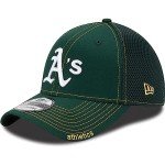 New Era MLB 39Thirty Neo Team Color Primary Logo Strech Fit Flex Baseball Cap Hat - Oakland Athletics Green - Large-X-Large