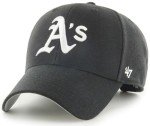 47 Brand MLB Black White Primary Logo MVP Adjustable Structure Baseball Cap Hat, Adult One Size Fits All - Oakland Athletics Black White