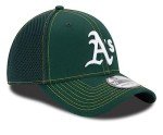 New Era MLB 39Thirty Neo Team Color Primary Logo Strech Fit Flex Baseball Cap Hat - Oakland Athletics Green - Large-X-Large