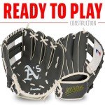 Franklin Sports MLB Youth Teeball Glove + Foam Ball Set - Kids Oakland Athletics Baseball + Teeball Mitt and Ball - Perfect First Kids Glove - 9.5"