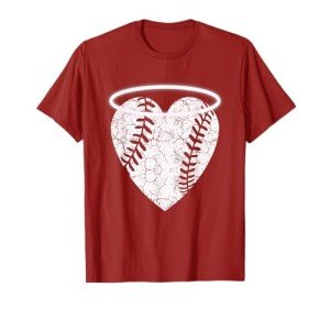 Vintage Angel Baseball Heart with Halo T-Shirt