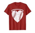 Vintage Angel Baseball Heart with Halo T-Shirt