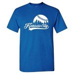 Kansas City Baseball Skyline Men's Fan T-Shirt (Royal T-Shirt, M)