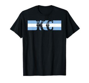 Retro Vintage Blue Stripes KC Kansas City T-Shirt