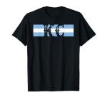 Retro Vintage Blue Stripes KC Kansas City T-Shirt