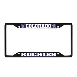 Fan Mats 31304: Colorado Rockies Metal License Plate Frame Black Finish