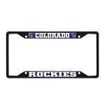Fan Mats 31304: Colorado Rockies Metal License Plate Frame Black Finish