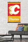 Trends International NHL Calgary Flames - Retro Logo 13 Wall Poster, 22.375" x 34", Poster & Clip Bundle