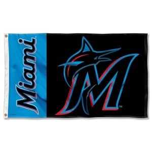 Miami Marlins Panel 3x5 Foot Grommet Banner Flag