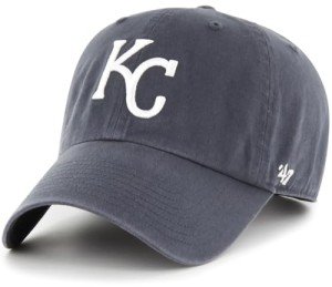 47 Brand MLB Vintage Navy Primary Logo Clean Up Adjustable Baseball Cap Hat, Adult One Size Fits All - Kansas City Royals Vintage Navy