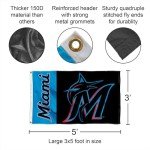 Miami Marlins Panel 3x5 Foot Grommet Banner Flag