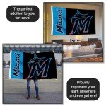 Miami Marlins Panel 3x5 Foot Grommet Banner Flag
