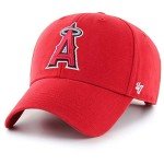 47 MLB Team Color Legend MVP Adjustable Hat, Adult One Size Fits All (Los Angeles Angels Red)
