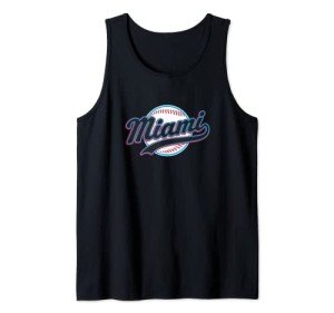 Miami Tee Vintage Baseball Throwback Retro Design Tank Top