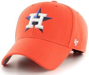 47 Brand MLB Alternate Color Primary Logo MVP Adjustable Structure Baseball Cap Hat, Adult One Size Fits All - Houston Astros Orange