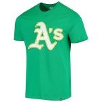 MLB Men's Distressed Imprint Match Team Color Primary Logo Word Mark T-Shirt (Oakland Athletics Green, Large)