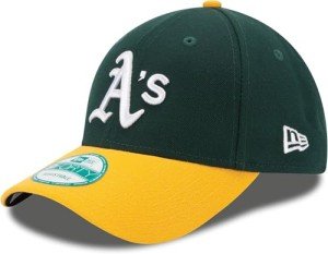 New Era MLB The League Youth 9FORTY Team Color Primary Logo Adjustable Hat Cap One Size Fits All - Oakland Athletics Green Yellow