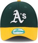 New Era MLB The League Youth 9FORTY Team Color Primary Logo Adjustable Hat Cap One Size Fits All - Oakland Athletics Green Yellow