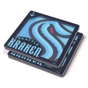 YouTheFan NHL Seattle Kraken 3D Logo Series Coasters