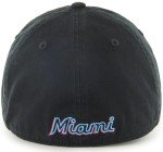 47 MLB Team Color Primary Logo Franchise Fitted Baseball Hat Cap, Unisex Adult - Miami Marlins - Black (X-Large)