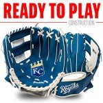 Franklin Sports MLB Youth Teeball Glove + Foam Ball Set - Kids Kansas City Royals Baseball + Teeball Mitt and Ball - Perfect First Kids Glove - 9.5"
