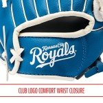 Franklin Sports MLB Youth Teeball Glove + Foam Ball Set - Kids Kansas City Royals Baseball + Teeball Mitt and Ball - Perfect First Kids Glove - 9.5"