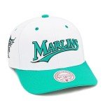 Mitchell & Ness Florida Marlins Cooperstown MLB Evergreen Pro Snapback Hat Cap - White