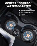2PCS Car Cup Holder Coaster,Auto Cup Holder Insert Coaster for Huston Astros Baseball Fans, Non-Slip Car Drink Holder Coaster, Car Interior Accessories, Huston Astros