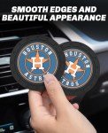 2PCS Car Cup Holder Coaster,Auto Cup Holder Insert Coaster for Huston Astros Baseball Fans, Non-Slip Car Drink Holder Coaster, Car Interior Accessories, Huston Astros