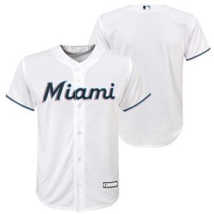 Outerstuff Miami Marlins MLB Kids Youth 4-20 White Home Team Jersey (5-6)