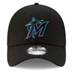 New Era MLB 39Thirty Team Classic Stretch Flex Fit Team Color Primary Logo Primary Logo Baseball Cap Hat - Miami Marlins Black - Small-Medium
