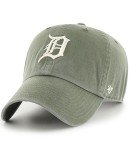 47 Brand MLB Moss Green Primary Logo Clean Up Adjustable Strap Baseball Cap Hat, Adult One Size Fits All - Detroit Tigers Moss Green