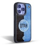 Head Case Designs Officially Licensed NHL Half Distressed Utah Hockey Club Gel Armor Case [Military Grade Drop Protection] Compatible with Apple iPhone 15 Pro