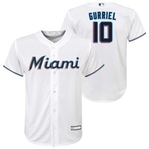 Outerstuff Yuli Gurriel Miami Marlins MLB Kids Youth 8-20 White Home Player Jersey (18-20)