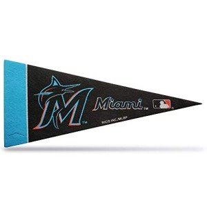 Miami Marlins MLB Mini Pennant 9X4 inch, felt (Blue 2, 9"X4")
