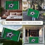 Desert Cactus Dallas Stars Flag NHL 100% Polyester Indoor Outdoor 3x5 feet National Hockey League Team Flags (Flag A)