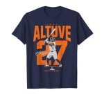 License Champs | Jose Altuve Houston Baseball Player Novelty T-Shirt - Blue, Unisex-Adult, Small, Short Sleeve