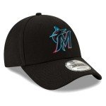 New Era MLB The League 9FORTY Team Color Primary Logo Adjustable Hat Cap One Size Fits All - Miami Marlins Black